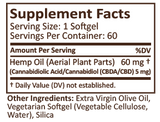 PlusCBD Oil Softgels 5mg - Raw - 30 or 60 Count - US Hemp Oils