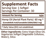 PlusCBD Oil Softgels 5mg - Raw - 30 or 60 Count - US Hemp Oils